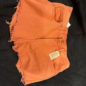 Levi's Vibrant Orange Jean Shorts